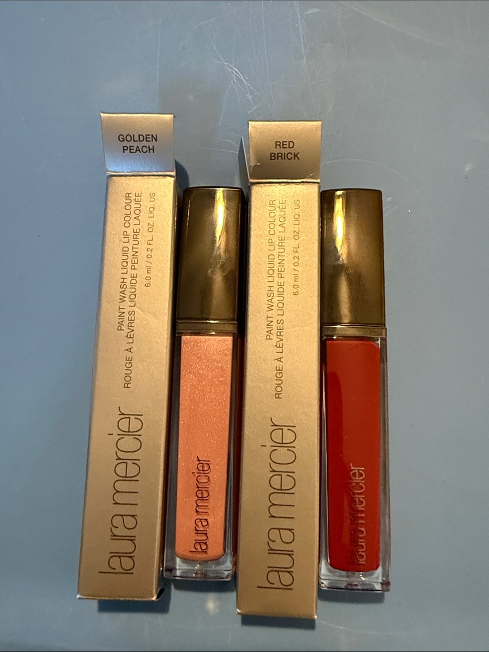 laura mercier Golden Peach & Red Brick Paint Wash Liquid Lip Colour Duo